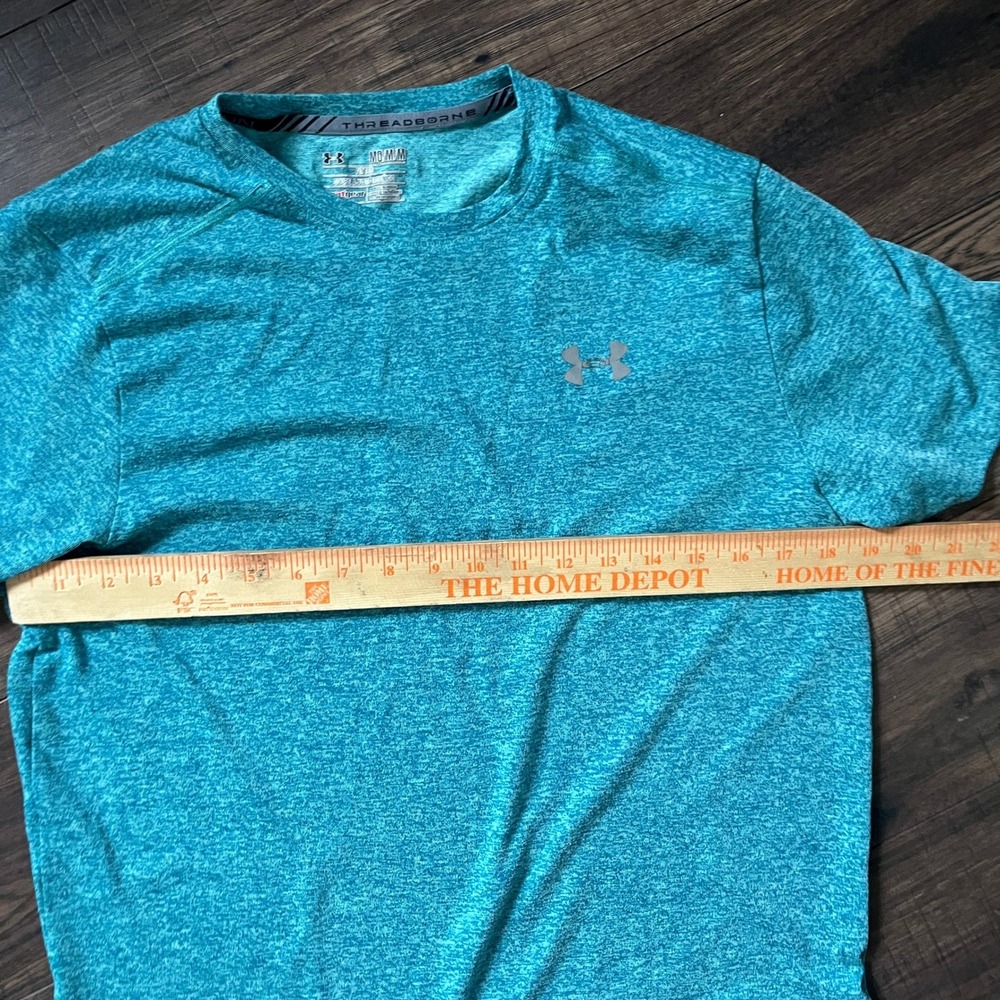 Under Armour Womens Threadborne HeatGear Fitted T-Shirt Teal Heather Medium - Picture 6 of 7